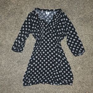 Old Navy Black and White Floral Long Sleeve Dress